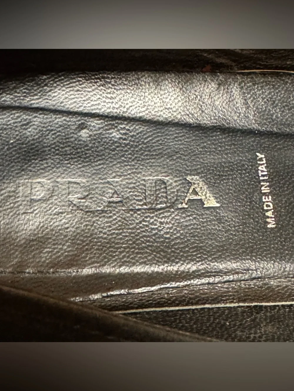 Prada Black Suede Leather Loafer Flats Size 37 US 7 Silver Hardware - Picture 12 of 16